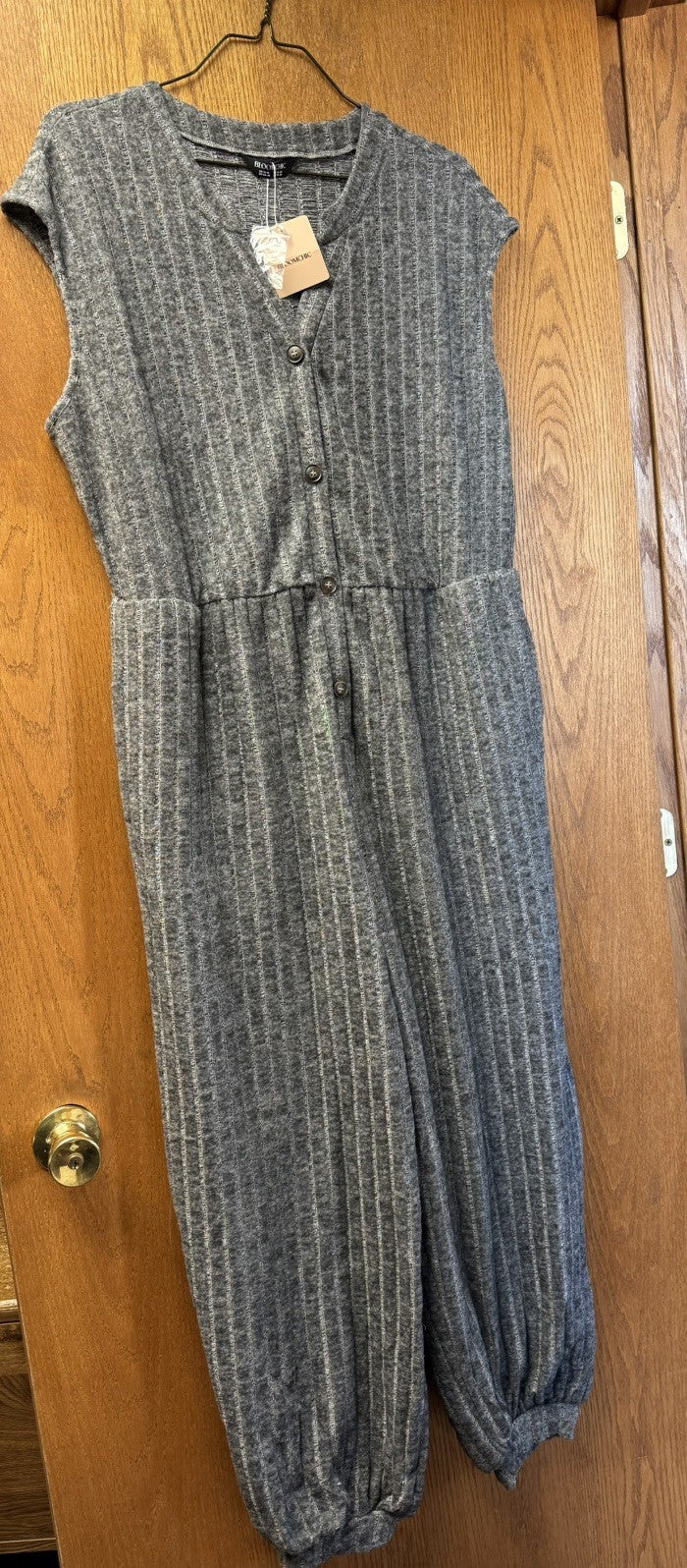 Super Soft Bloomchic multi-grey Ombre Jumpsuit Buttons