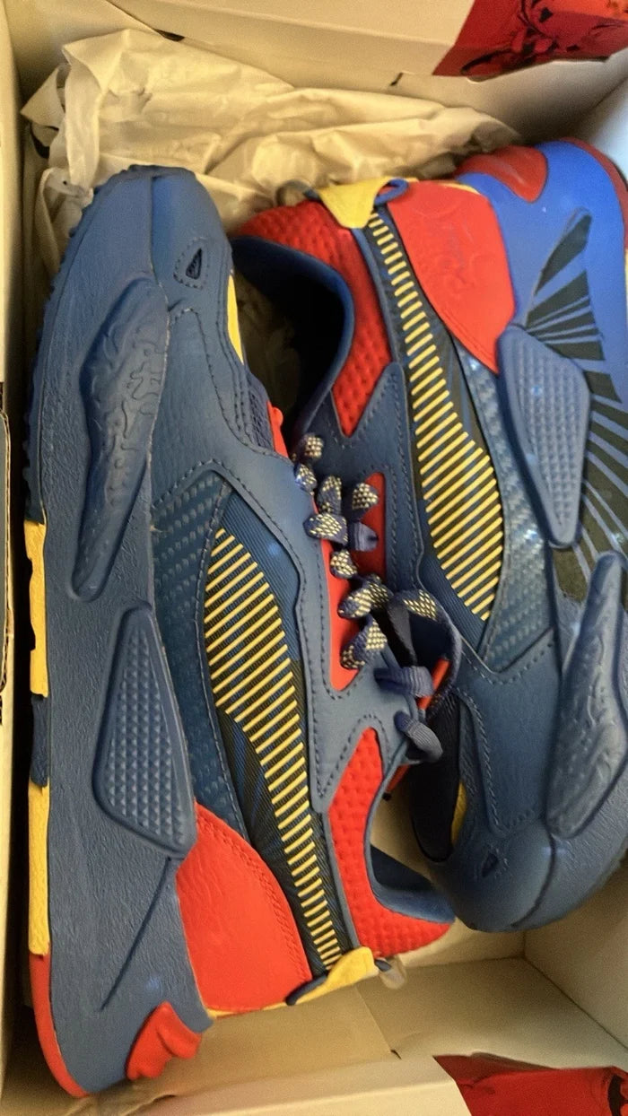 PUMA Superman Men's Sneakers Blue Red Yellow – Low Top Lace-Up Shoes