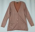 Talbots Petites Women's Large Glitter Pink Desert Rose Shirt V-neck Button