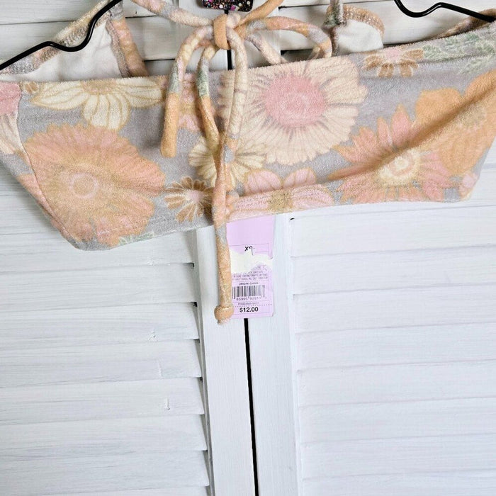 Target Wild Fable Terry Floral Unlined String Bikini TOP