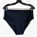 Tempt Me Womens Solid Black High-Waisted Bikini Bottoms Size Large