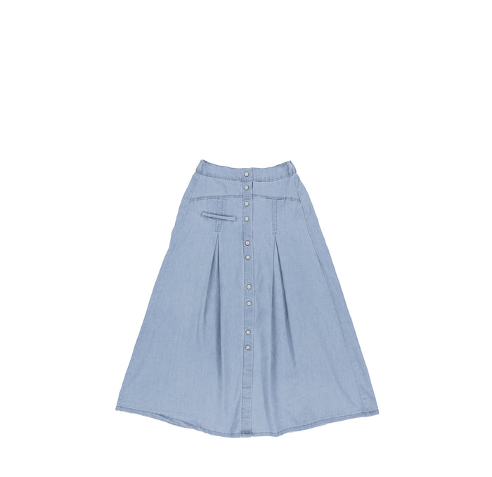 TENCEL PLEATED MAXI SKIRT