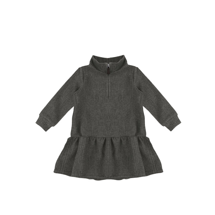 TEXTURED ZIP DRESS