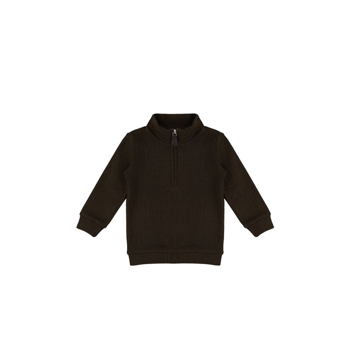 TEXTURED ZIP SWEATSHIRT