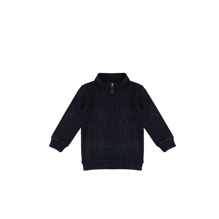 TEXTURED ZIP SWEATSHIRT