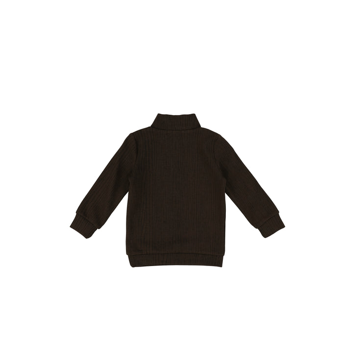 TEXTURED ZIP SWEATSHIRT