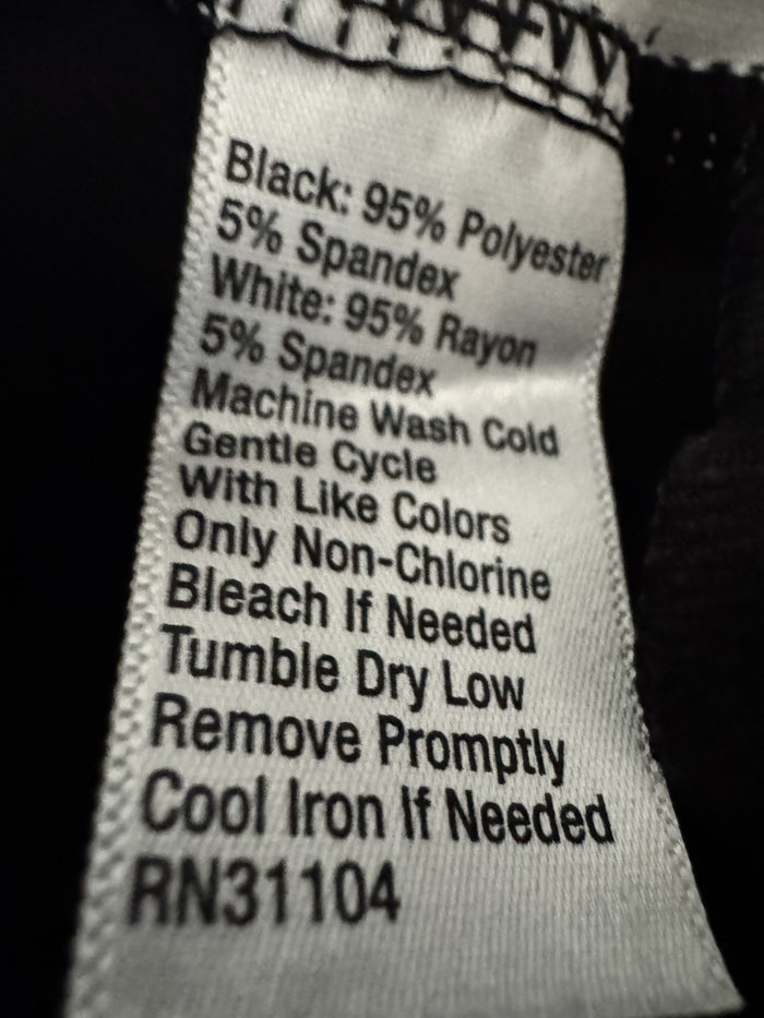 The Limited Women's Colorblock Jumpsuit Black White Side Stripe Keyhole Large