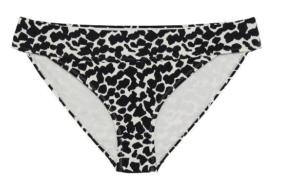 Time and Tru Women’s 2X 3X Swimsuit Bottom Black White Pebble Mid Rise Tags