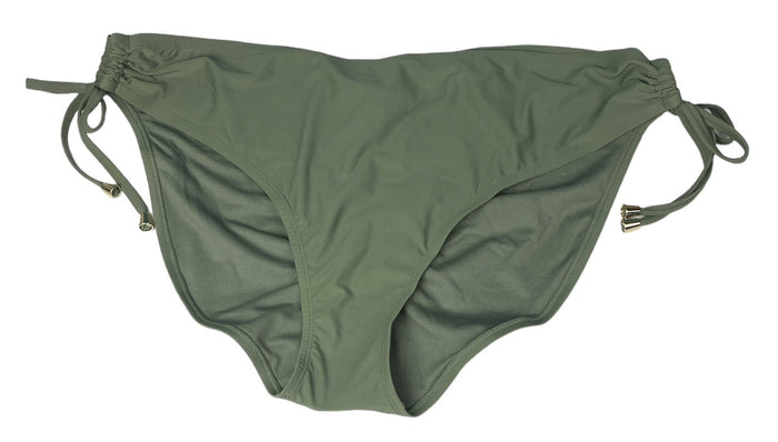Time and Tru Women’s 3X Swimsuit Bottom Olive Night Ruched Tie Mid Rise Tags