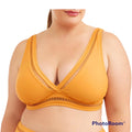Time And Tru Women’s 3X Swimsuit Top Gold Topaz Yellow Lattice