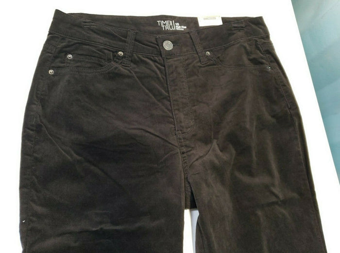 Time and Tru Women's High Rise Skinny Black Velvety feel Ankle Pants