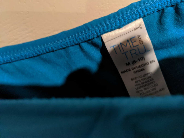 Time & Tru Skirt Bottom Turquoise Swimsuit (8-10)