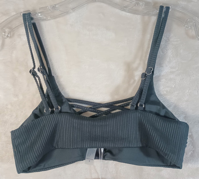 Tini Bikini Swimwear Women's Small Black Swim Top Nylon Spandex Fast Ship