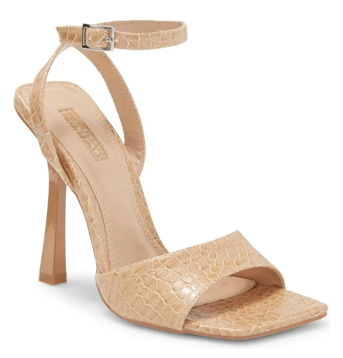 Topshop Rita Women's Faux Croc Two-Part Heels Camel Beige – Size 9.5 New