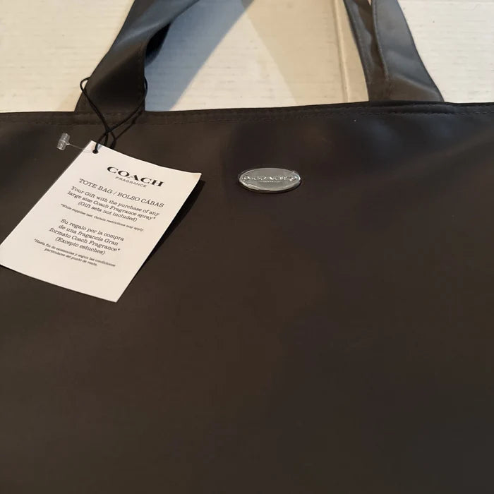 Coach Tote Bag Gray with Shimmering Side Panels – Women's Shopping & Travel Handbag, New