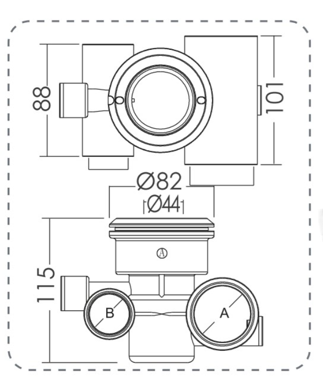 Trecere perete hidromasaj ABS Emaux EM0031 32 mm