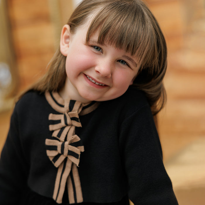 TRIM BOW CARDIGAN