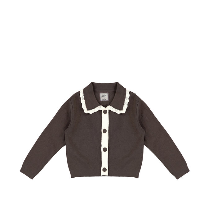 TRIM COLLAR CARDIGAN