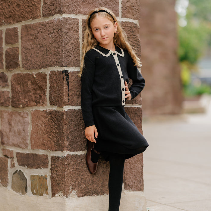 TRIM COLLAR CARDIGAN