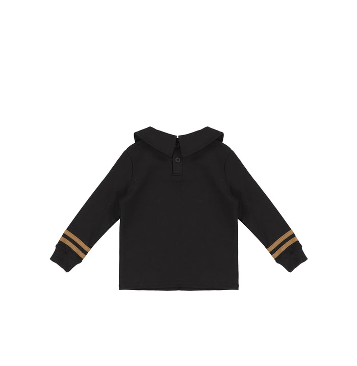 TRIM COLLAR SWEATSHIRT