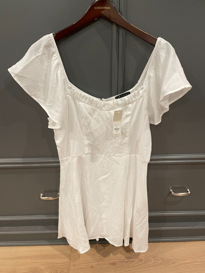 Trixxi Womens White Rayon/Poly Cocktail Dress Juniors Large