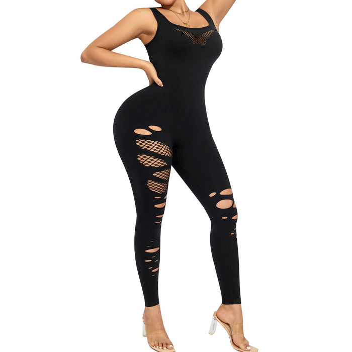 Tummy Control Jumpsuit for Women Seamless Bodycon Yoga Outfit Workout Romper