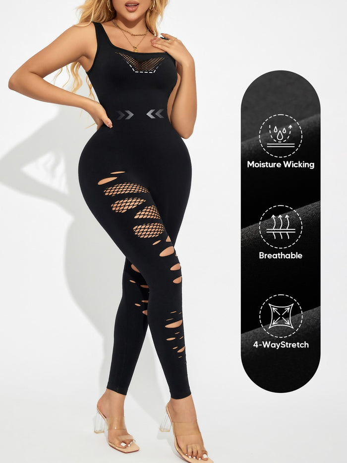Tummy Control Jumpsuit for Women Seamless Bodycon Yoga Outfit Workout Romper