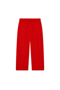 Flat lay of Tuscany Pant Kids in Chili Pepper showing drawstring waist and wide-leg fit on white background