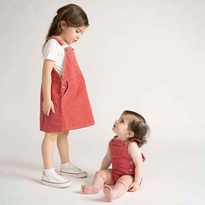 TWILL PINAFORE ROMPER