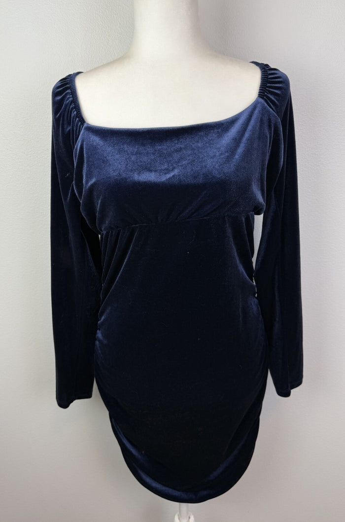Ultra Flirt Womens Long Sleeve Square Neck Mini Party Body Con Dress