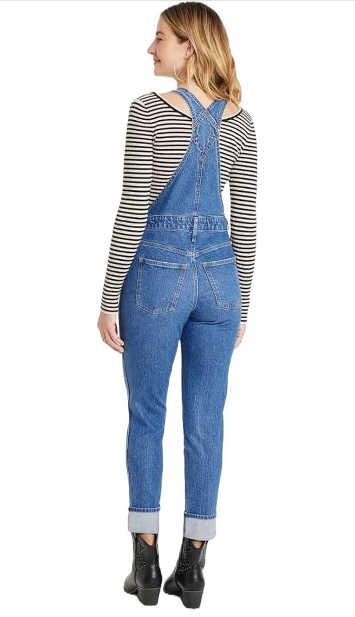 Universal Thread Women's Denim Overalls Sleeveless Skinny Leg Jumpsuits