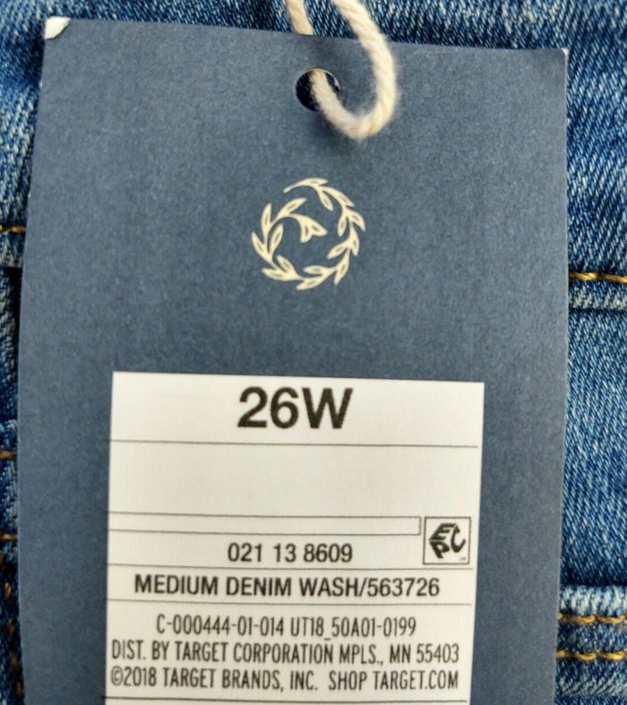 Universal Thread Women's High Rise Midi Med Blue Demin Jean Shorts NWTs