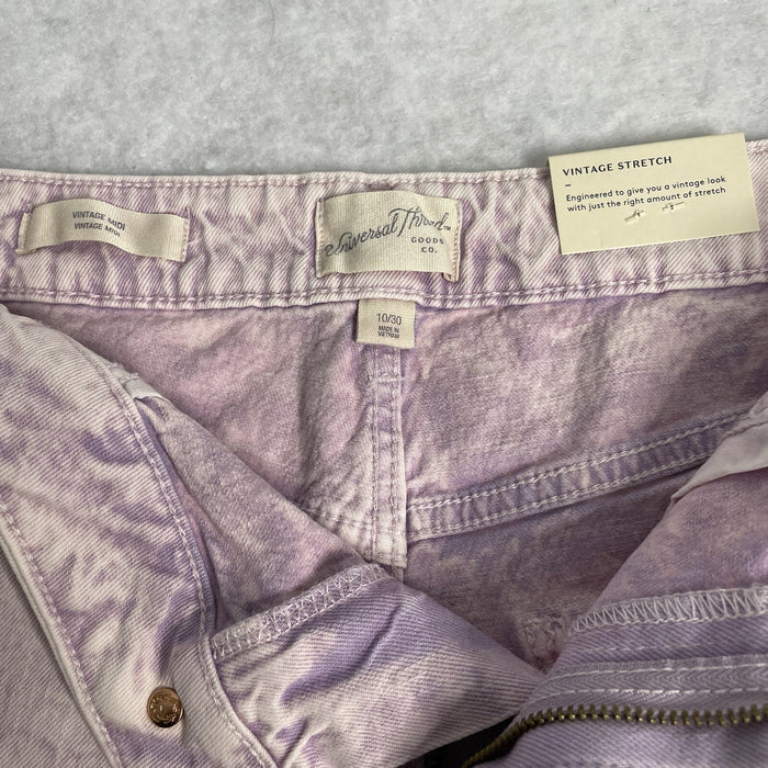 Universal Thread Women's High-Rise Purple Wash Midi Jean Shorts