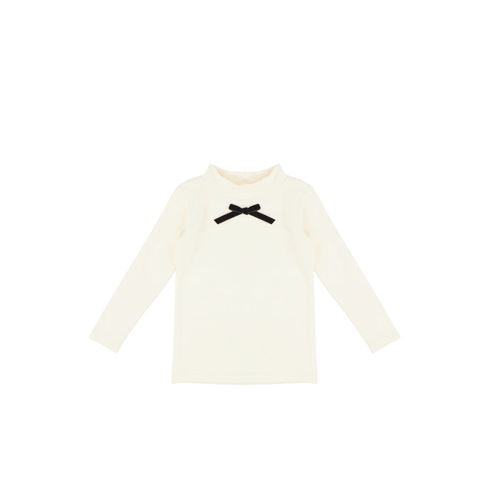 VELOUR BOW MOCKNECK