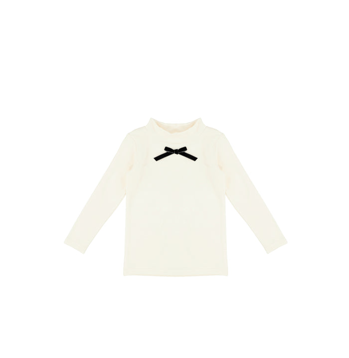 VELOUR BOW MOCKNECK