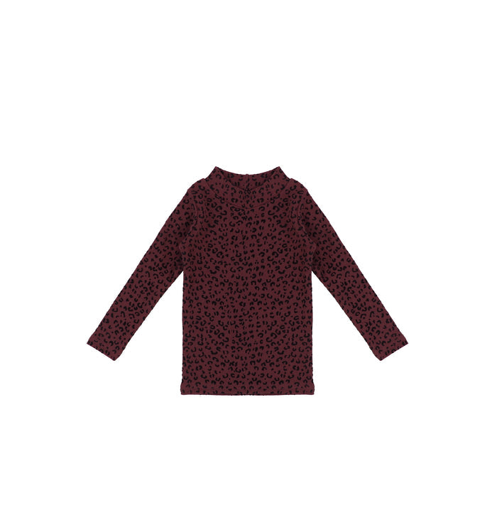 VELOUR LEOPARD MOCKNECK