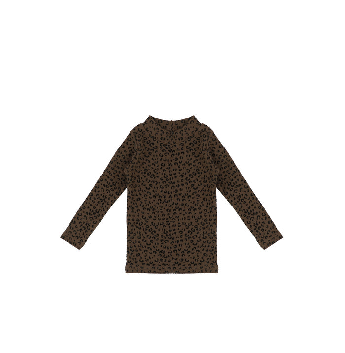 VELOUR LEOPARD MOCKNECK