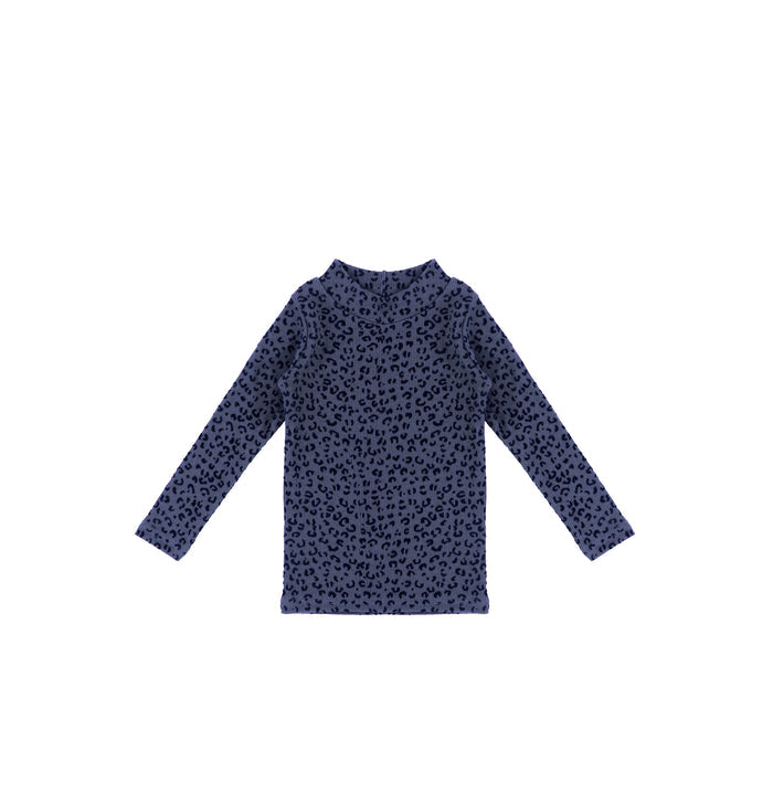 VELOUR LEOPARD MOCKNECK