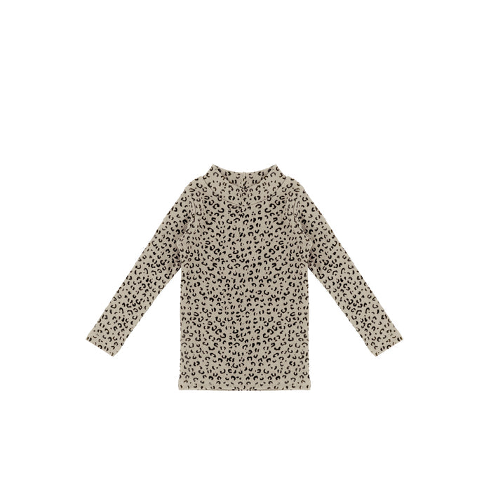 VELOUR LEOPARD MOCKNECK