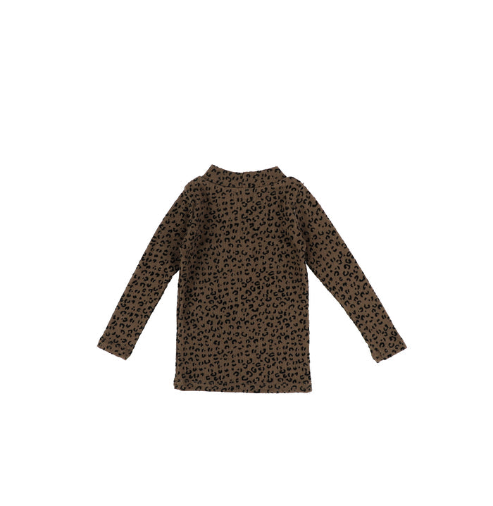 VELOUR LEOPARD MOCKNECK