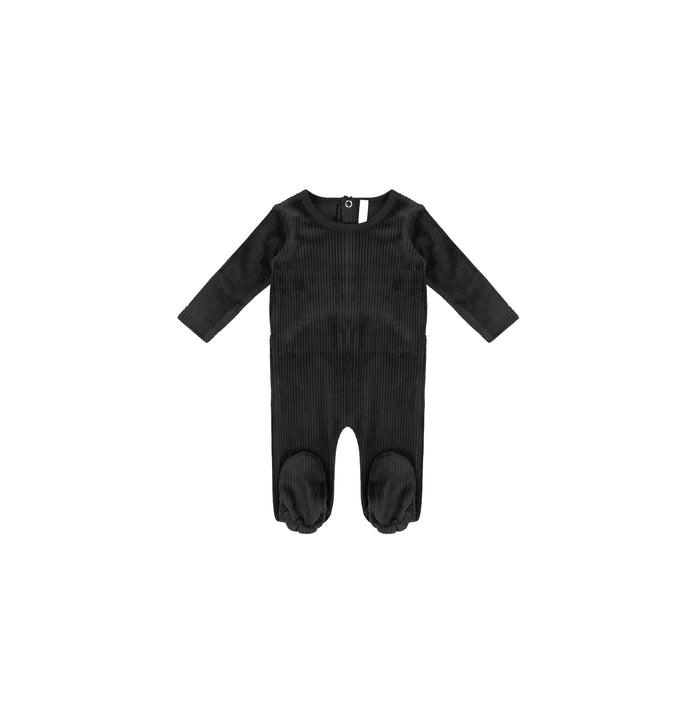 VELOUR RIBBED HENLEY FOOTIE