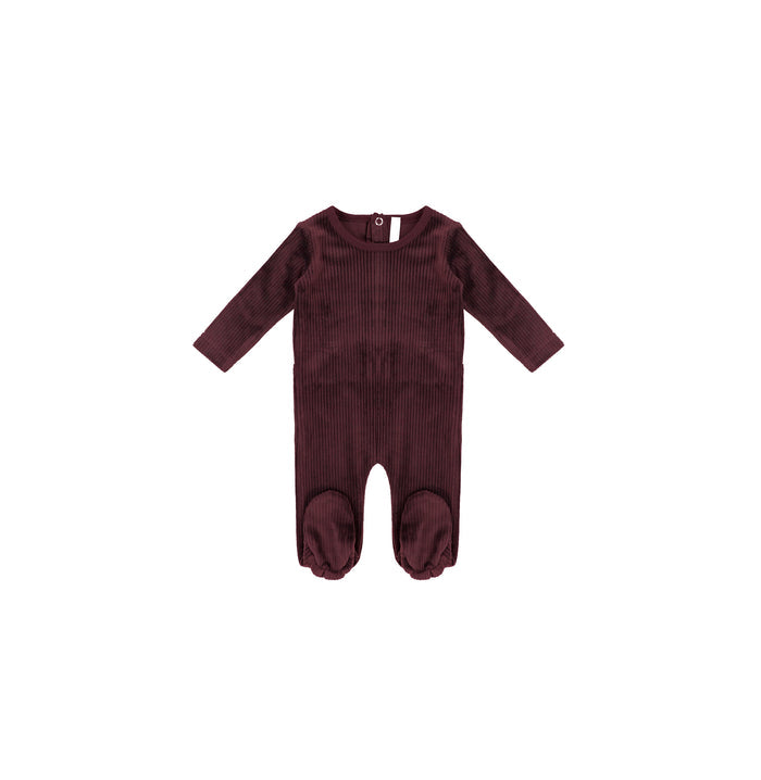 VELOUR RIBBED HENLEY FOOTIE