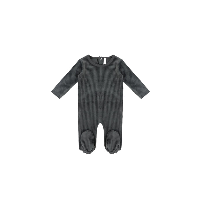 VELOUR RIBBED HENLEY FOOTIE
