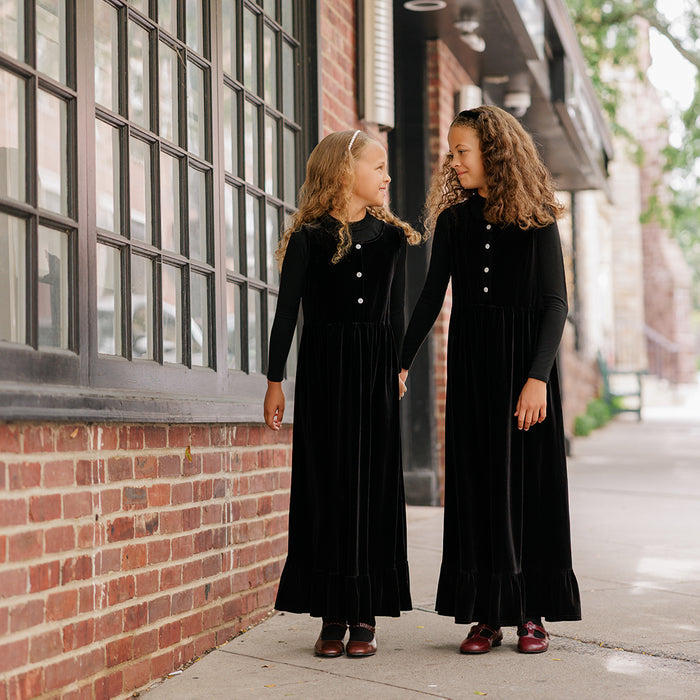 VELOUR RUFFLE MAXI JUMPER