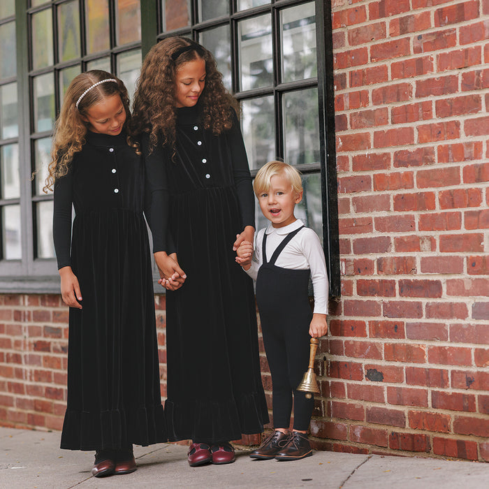 VELOUR RUFFLE MAXI JUMPER