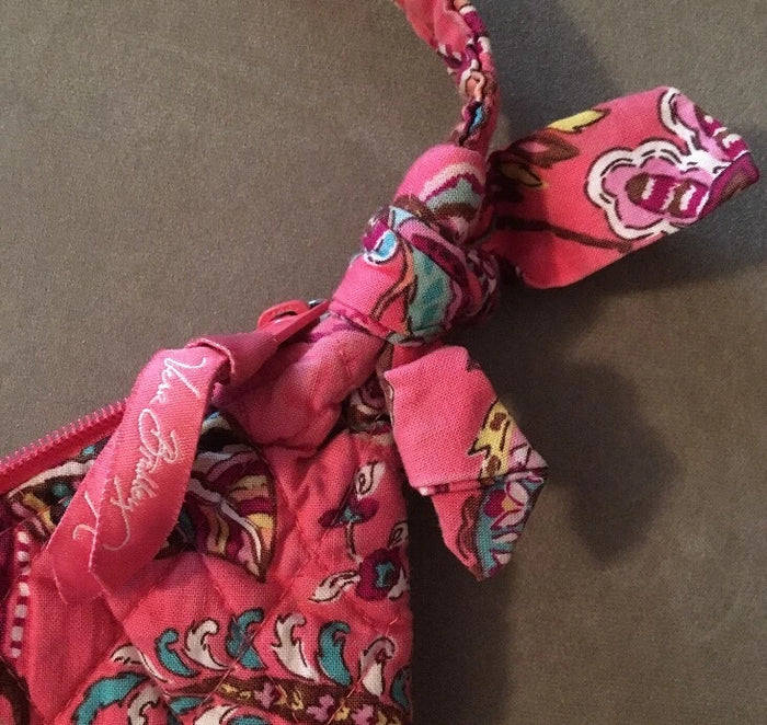 Vera Bradley Zipper Handbag Purse – Call Me Coral Pink Paisley Design, EUC