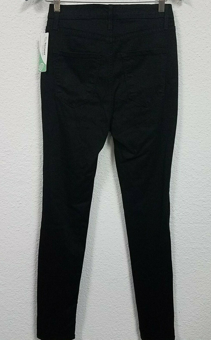Vibrant Women's Juniors Ripped High Rise Skinny Jeans, Black