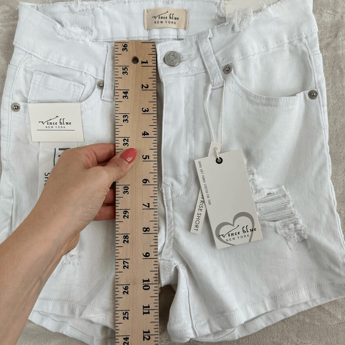 Vince Blue Jean Shorts Women’s 3 White High Rise