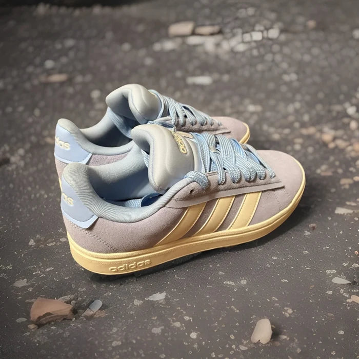 adidas VL Court 2.0 Men's Suede Sneakers Purple Beige Blue – Size 10D