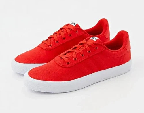 Adidas Vulc Raid3r Men's Skate Shoes Size 10 Red White Canvas Sneakers